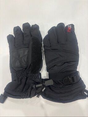 Head Black Kids Ski Mittens with Wrist Strap